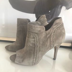 Vince Camuto suede open toe booties